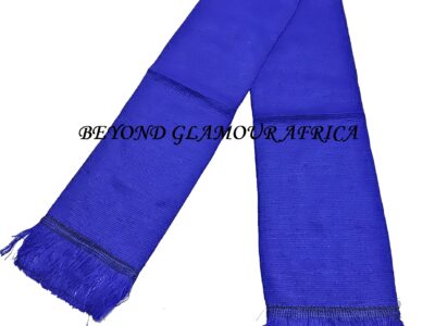 A blue knitted scarf and a blue pink sling bag combo very fashionable