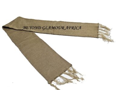 A brown knitted scarf very fashionable and comfortable to have