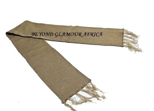 A brown knitted scarf very fashionable and comfortable to have