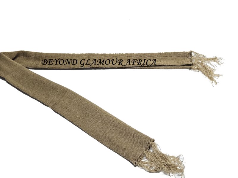 A brown knitted scarf very fashionable and comfortable to have