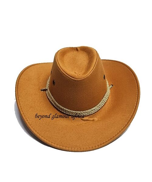 An orange cowboy hat very fashionable to have