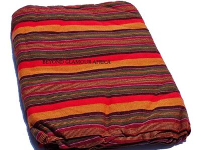 A brown orange maasai shuka very fashionable to have