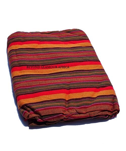 A brown orange maasai shuka very fashionable to have