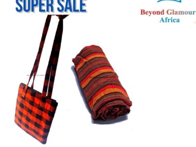 A black and red sling bag and an orange and brown maasai combo