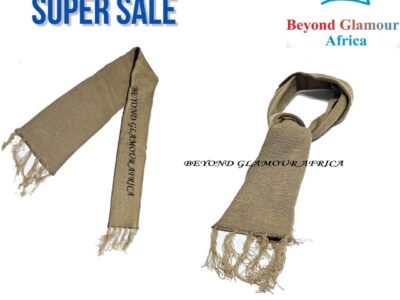 A brown knitted scarf very fashionable and comfortable to have