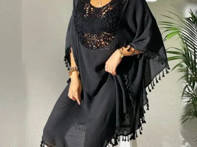 Tassel Cutout Scoop Neck Cover-Up Dress