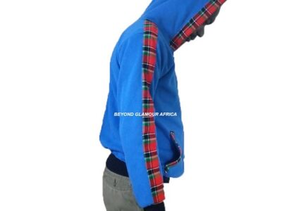 A sky blue dashiki hood very warm to have