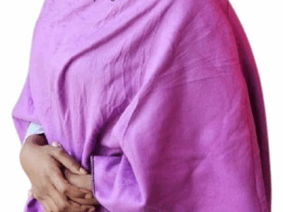 Ladies purple poncho very fashionable and durable to have.