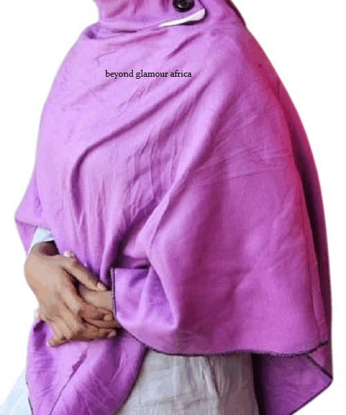 Ladies purple poncho very fashionable and durable to have.