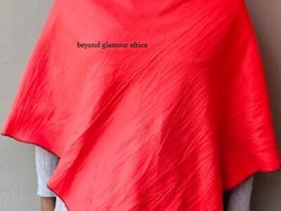 Ladies red cotton poncho very fashionable to have
