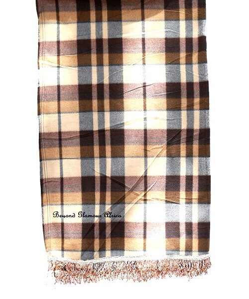 Ladies beige cotton shawl and brown clutch bag combo very fashionable