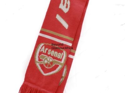 An Arsenal knitted scarf very fashionable to have