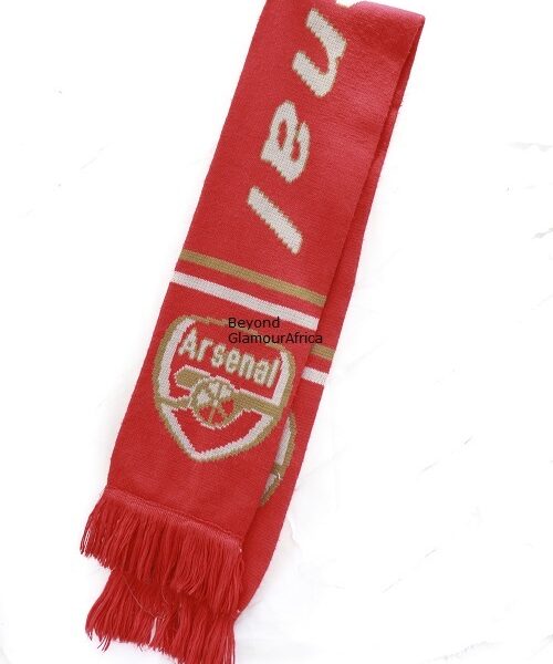 An Arsenal knitted scarf very fashionable to have