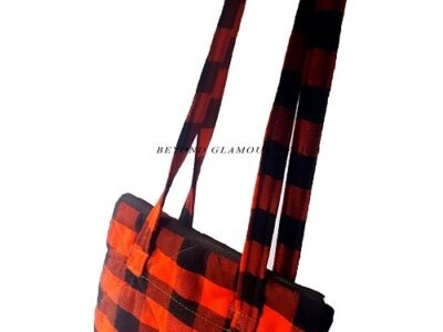 A black and red sling bag and an orange and brown maasai combo